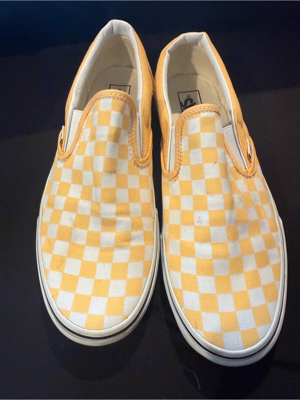 Vans Men’s Classic Slip-On Checkerboard Shoes - Yellow/White